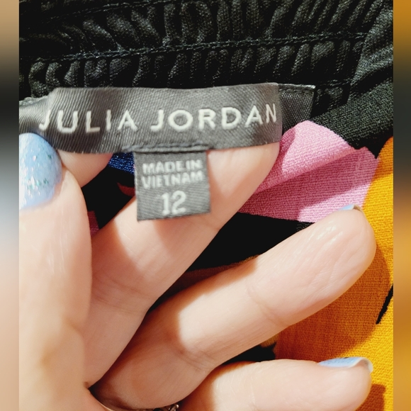 NWT-💚❤️💙Julia Jordan-Multi Colored Puffy Sleeves Can Can Summer Dress Size 12 - Picture 9 of 16